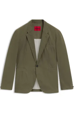 Modern-Fit Jacke aus Baumwoll-Mix mit Twill-Struktur