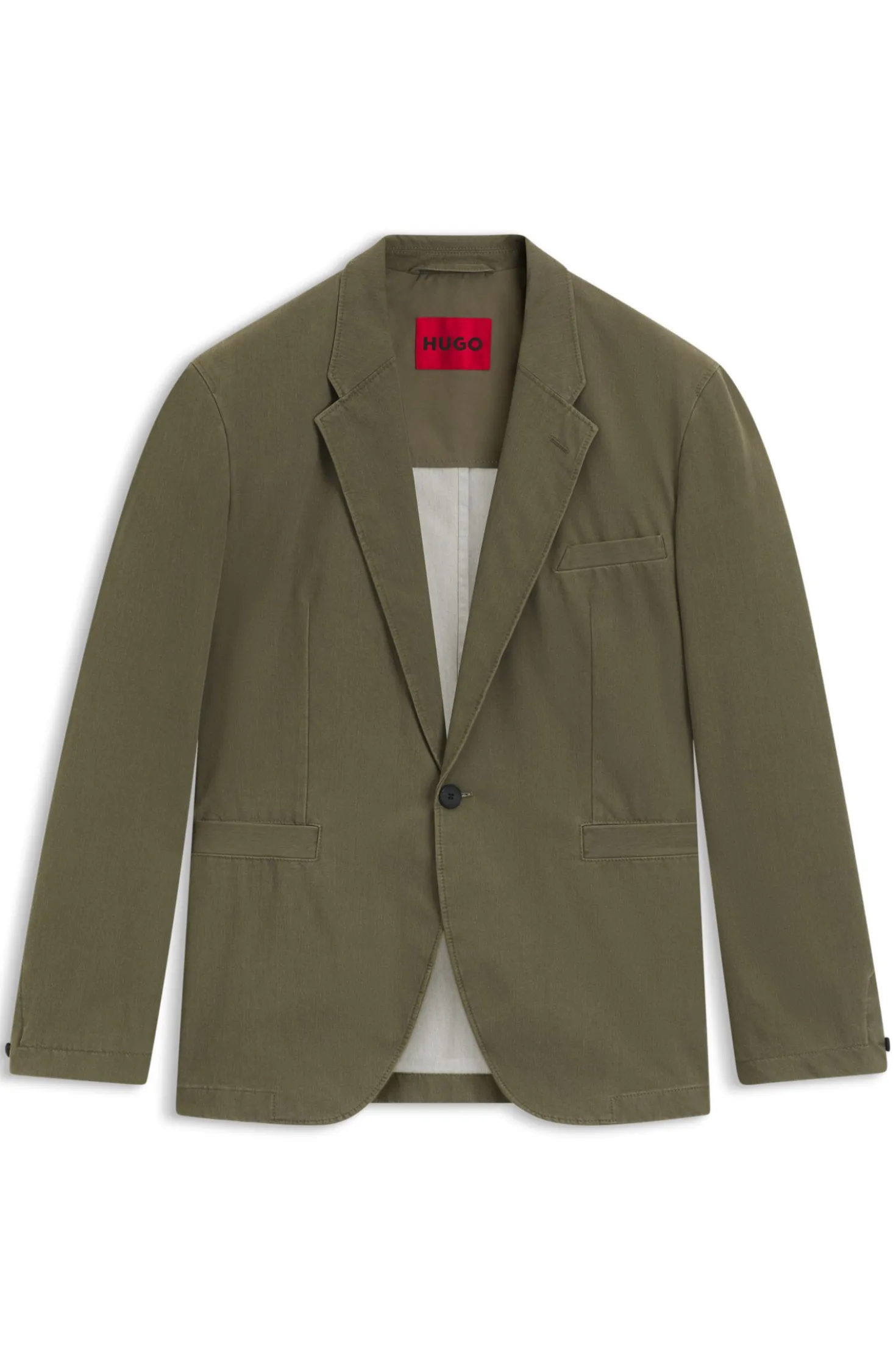 Modern-Fit Jacke aus Baumwoll-Mix mit Twill-Struktur