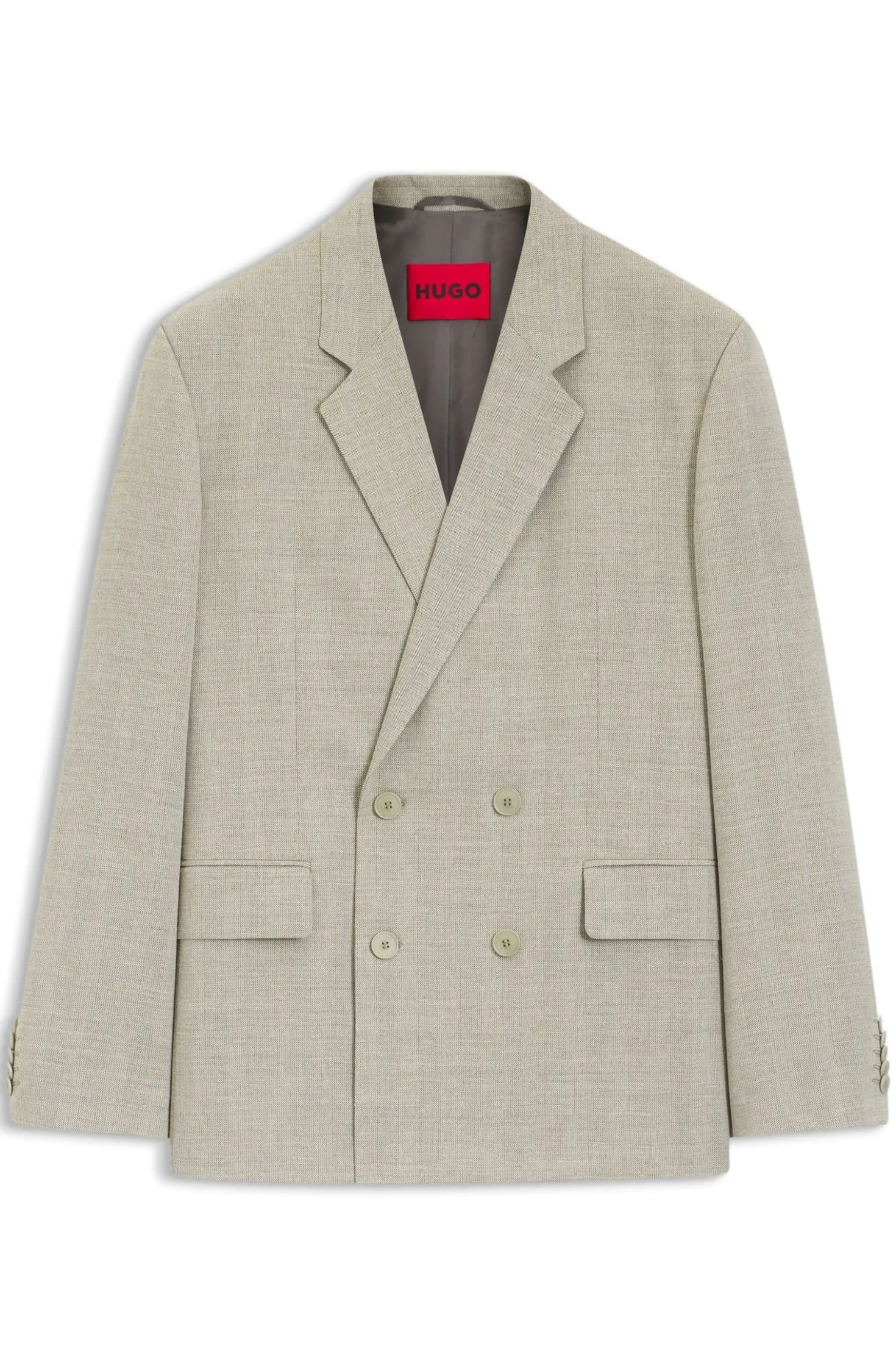 Modern-Fit Jacke mit Fischgrät-Webstruktur