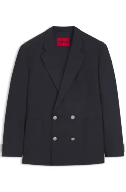 Modern-Fit Popeline-Blazer aus Woll-Mix