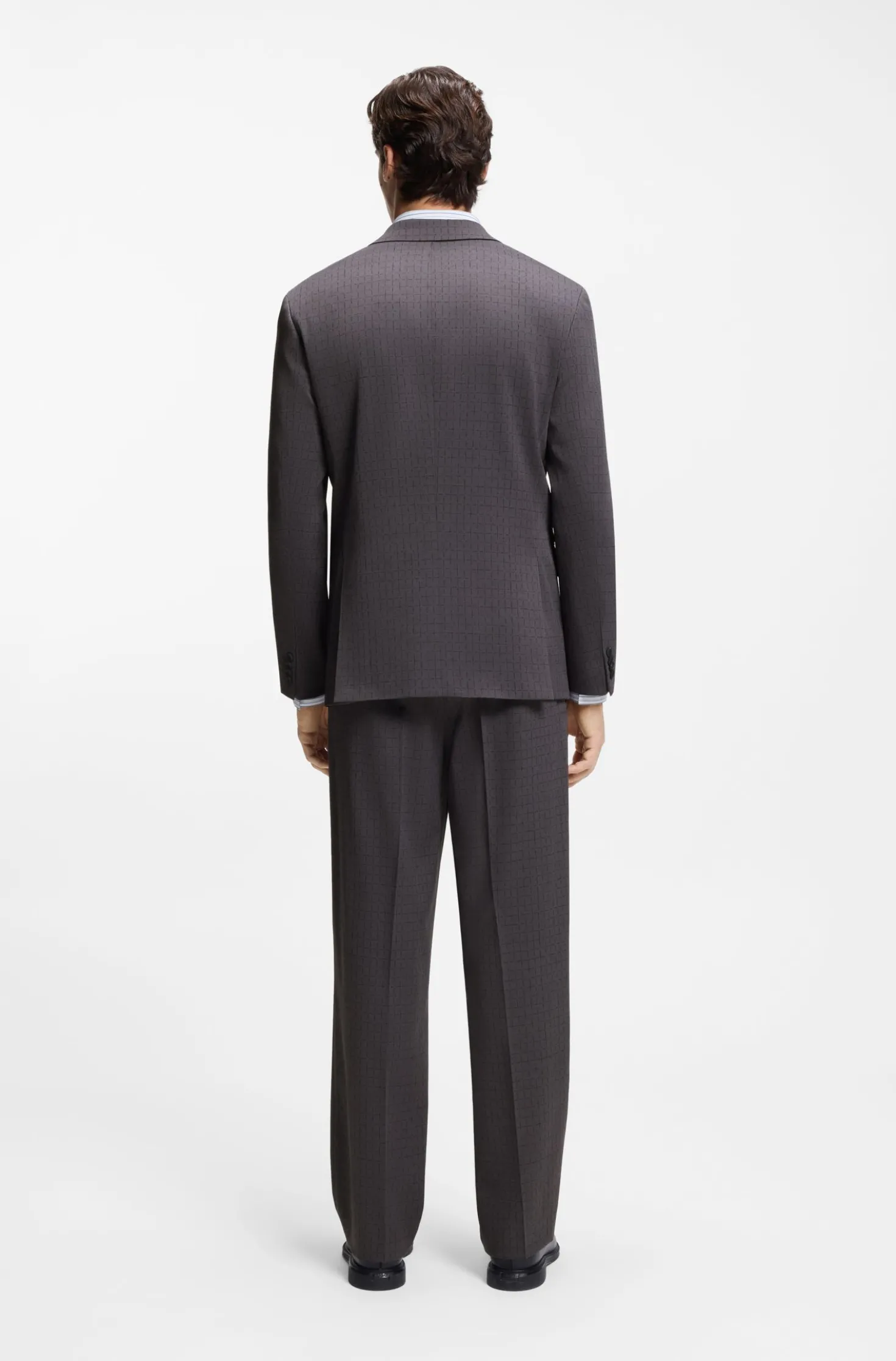 Modern-Fit Sakko aus kariertem Stretch-Gewebe