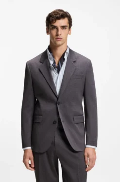 Modern-Fit Sakko aus kariertem Stretch-Gewebe