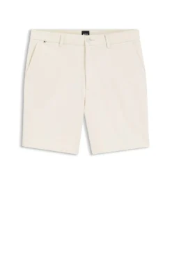 Modern-Fit Shorts aus überfärbtem elastischem Baumwoll-Twill