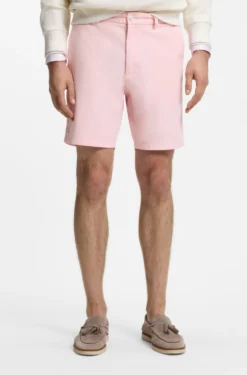 Modern-Fit Shorts aus überfärbtem elastischem Baumwoll-Twill