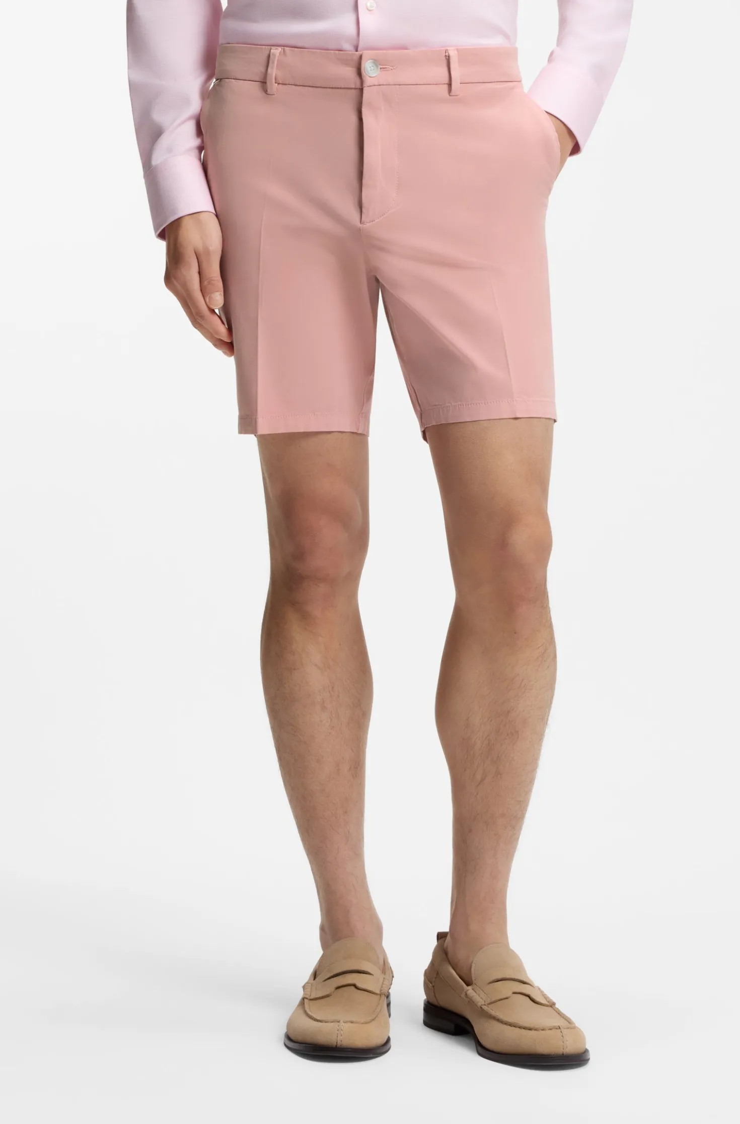 Modern-Fit Shorts aus Stretch-Baumwolle
