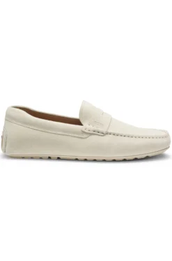 Mokassins aus Veloursleder mit Pennyloafer-Detail