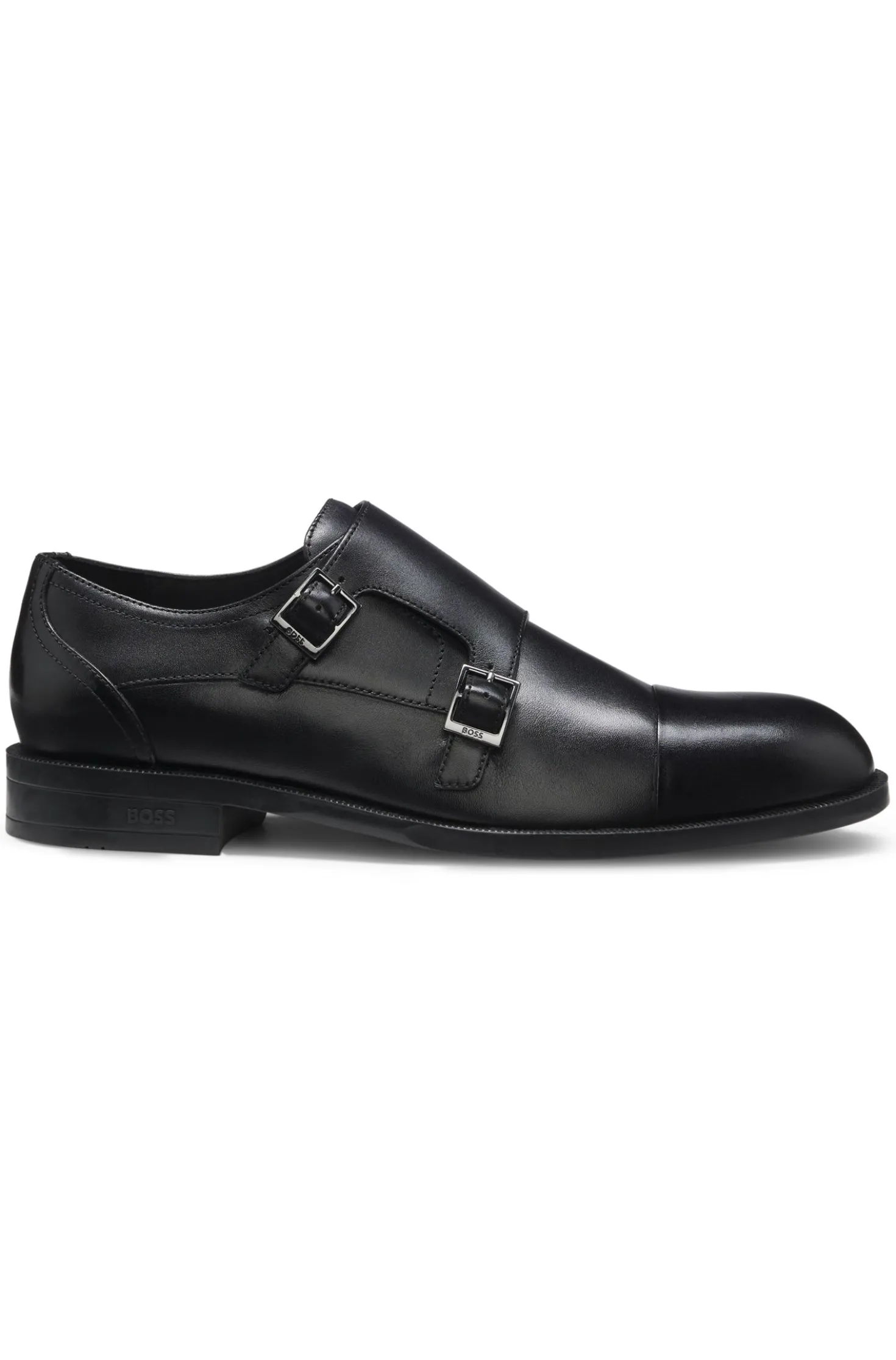 Monkstraps aus Leder mit doppeltem Riemen