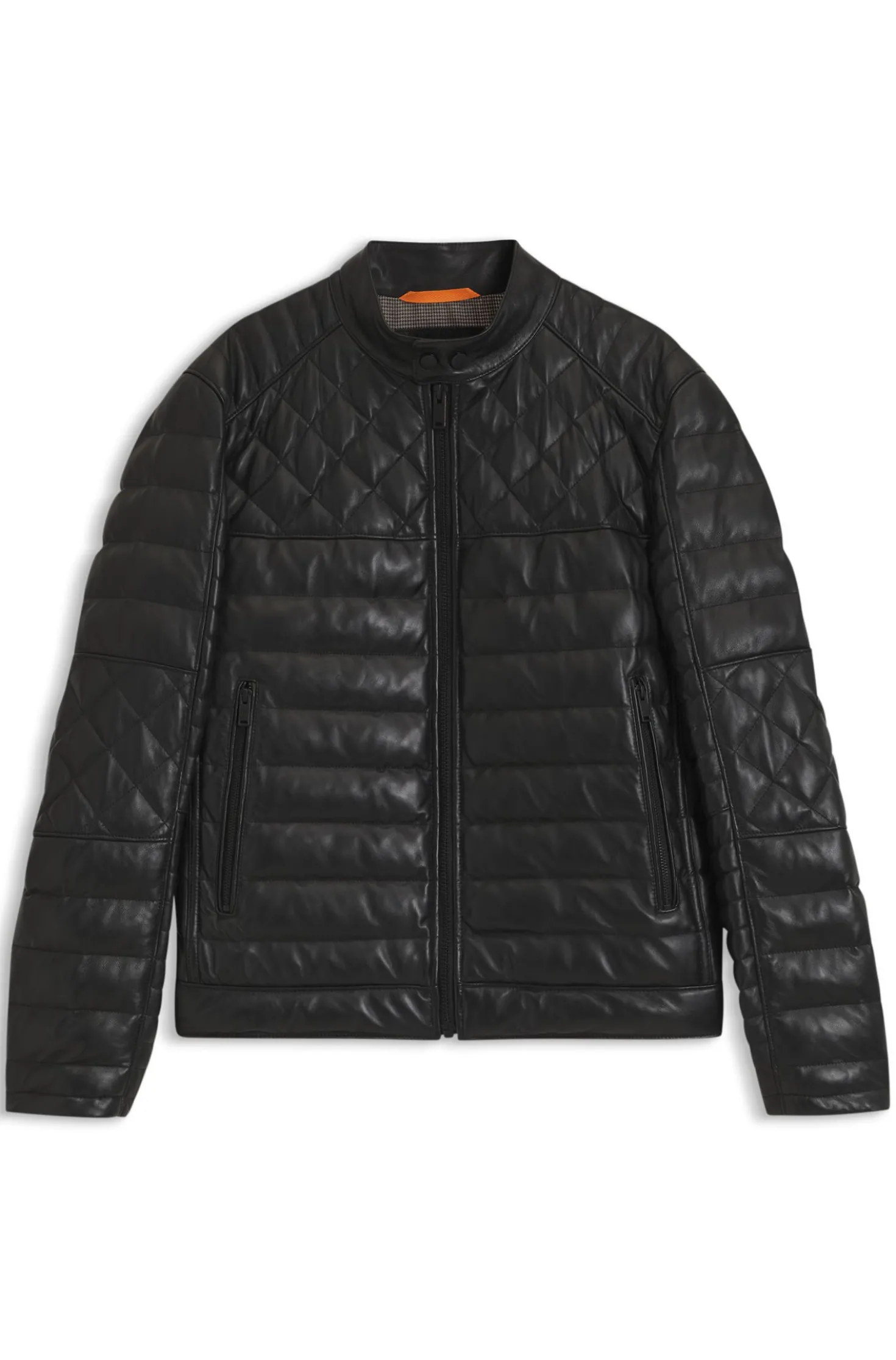 Nappa-Lederjacke mit Steppeinsätzen
