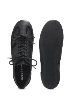 Nappaleder-Sneakers mit Veloursleder-Details