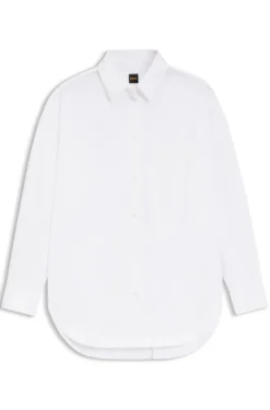 Oversized Bluse aus Baumwoll-Popeline und Organza