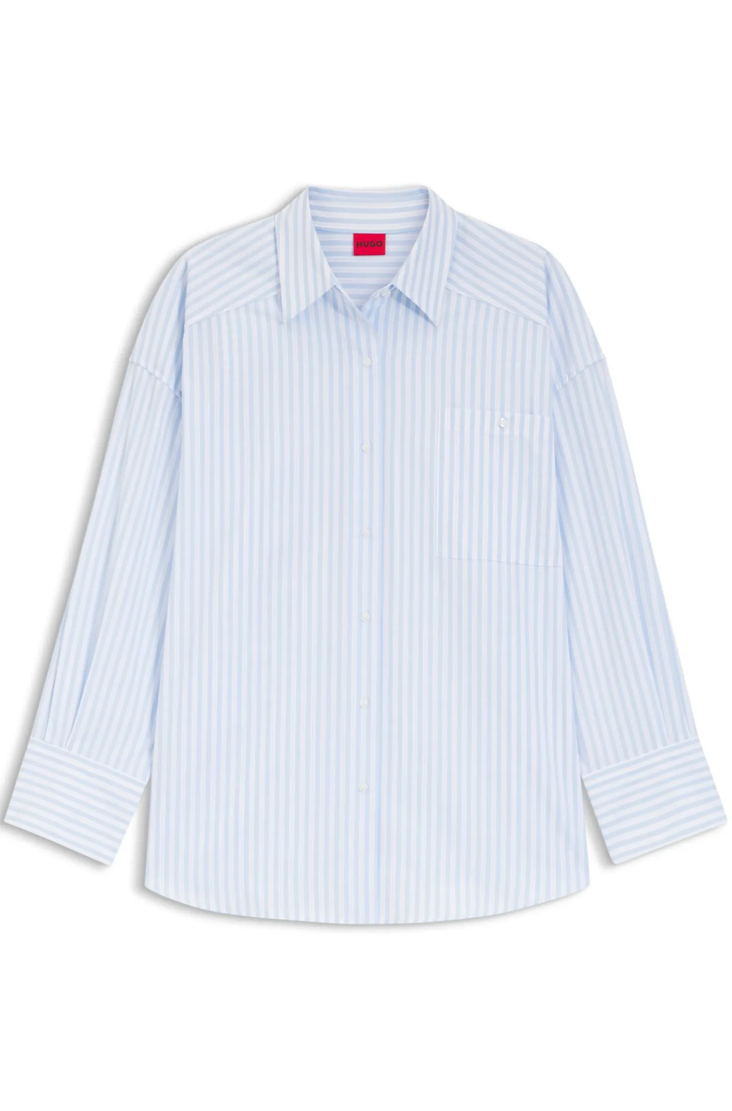 Oversized Bluse aus gestreifter Baumwoll-Popeline
