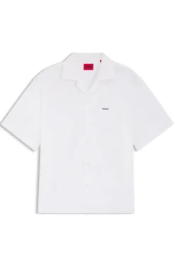 Oversized-Fit Hemd aus Baumwolle mit Paper-Touch-Effekt