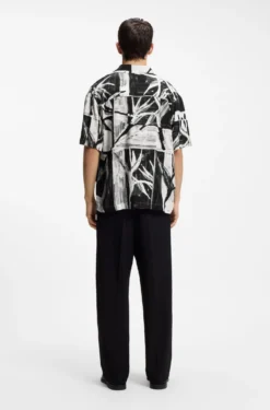 Oversized-Fit Hemd mit Print und Freizeitkragen