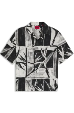 Oversized-Fit Hemd mit Print und Freizeitkragen