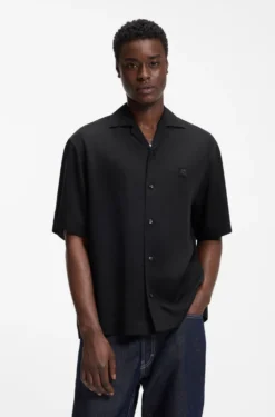 Oversized-Fit Hemd mit Stack-Logo-Besatz