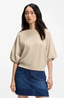 Oversized-Fit Sweatshirt mit kurzen Ballonärmeln