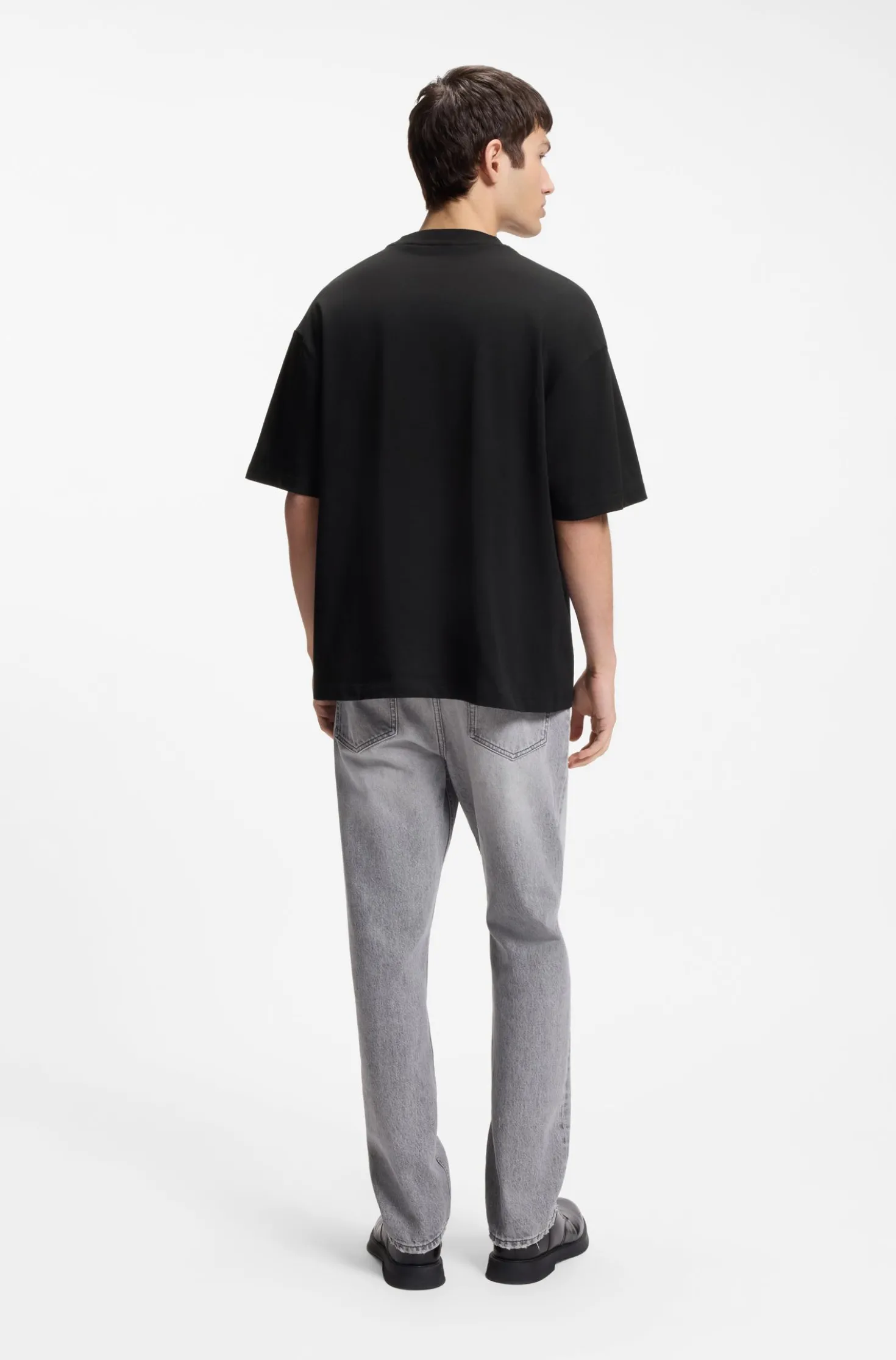 Oversized-Fit T-Shirt aus Baumwolle mit reflektierendem Logo