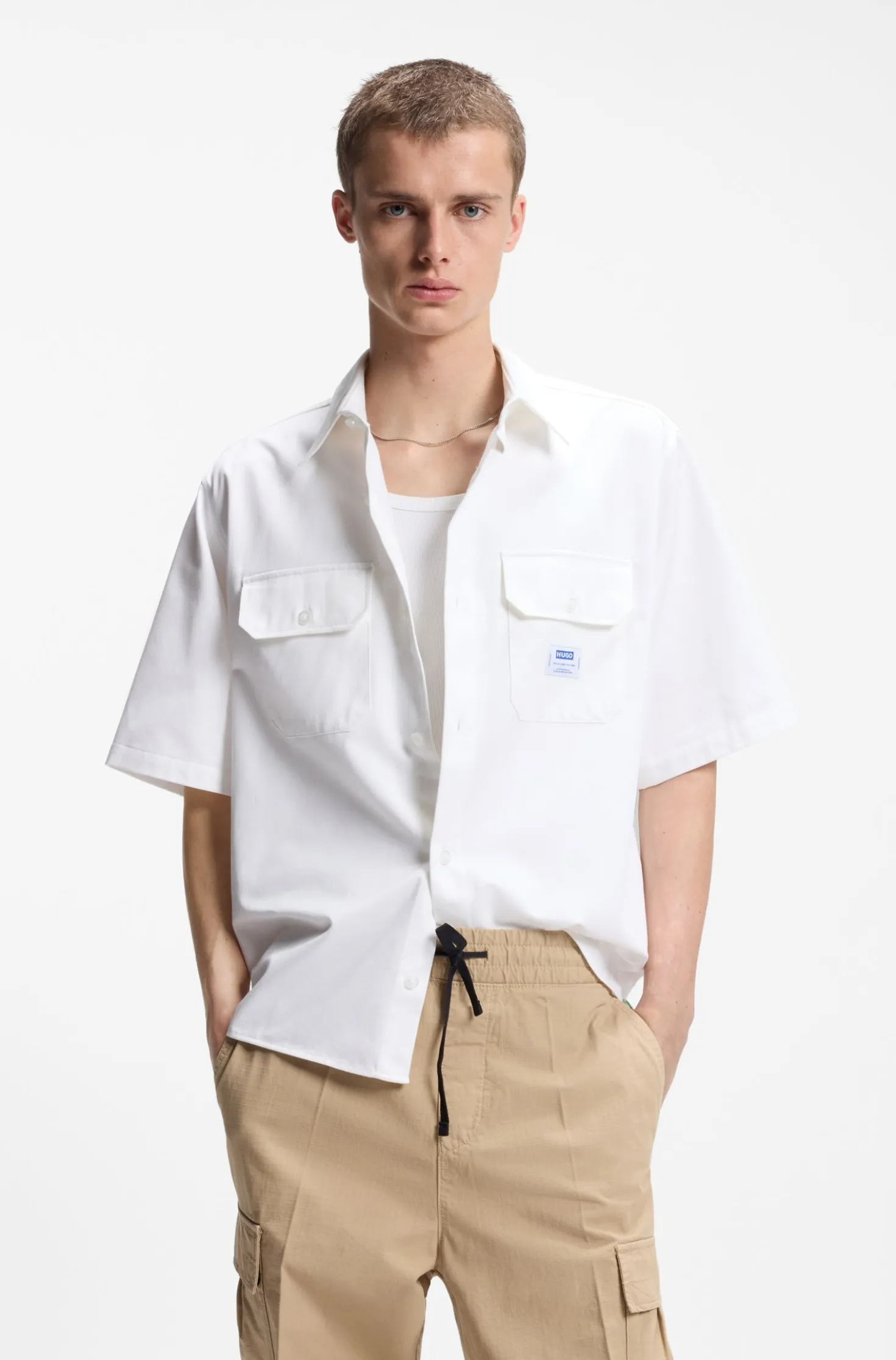 Oversized Hemd aus Baumwoll-Twill