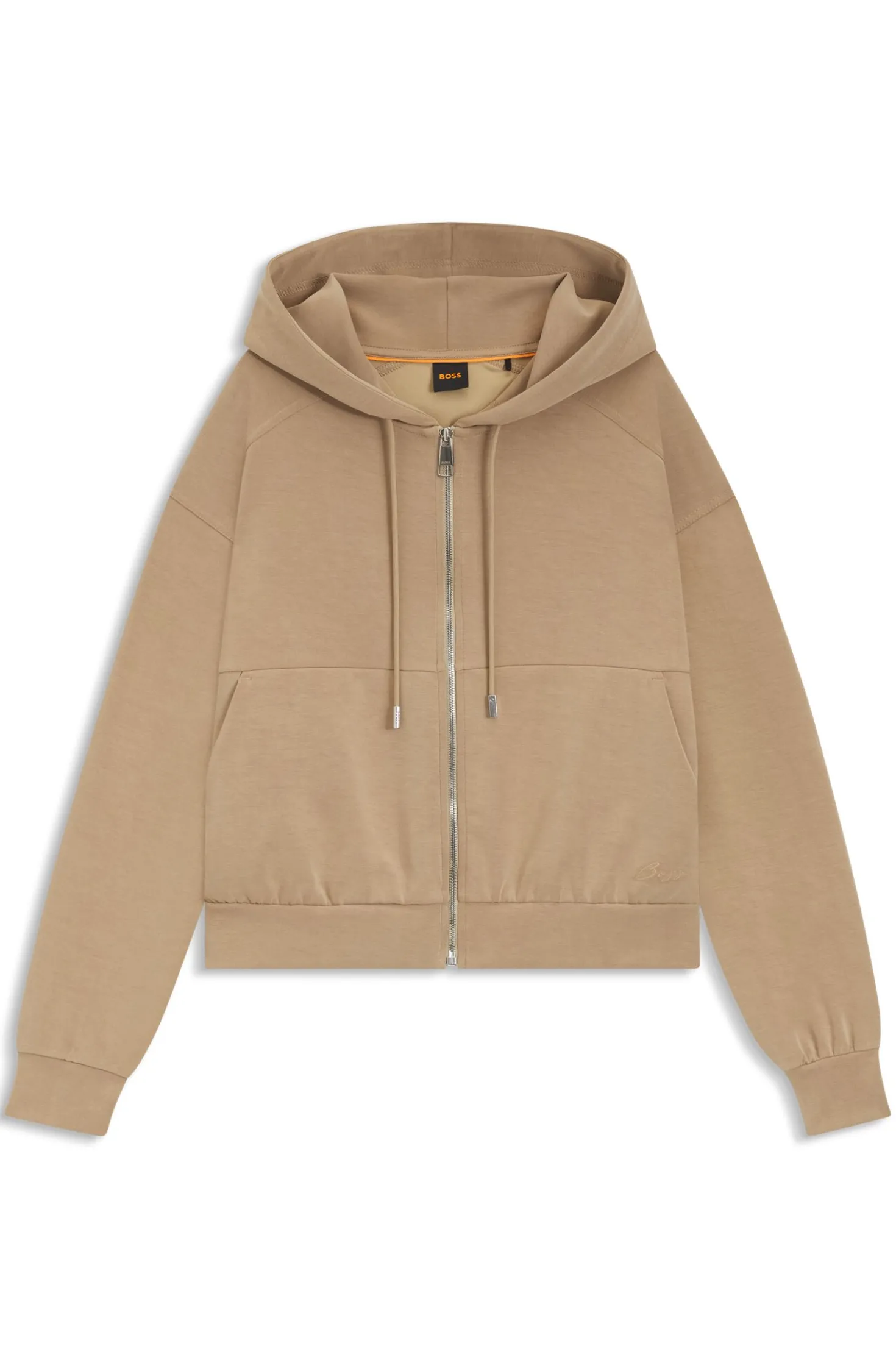Oversized Hoodie mit Reißverschluss und Logo-Stickerei