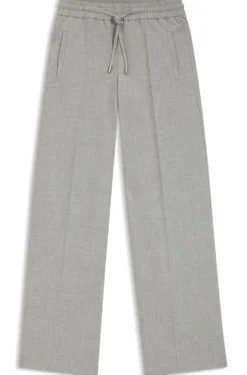 Oversized Hose aus meliertem Stretch-Twill