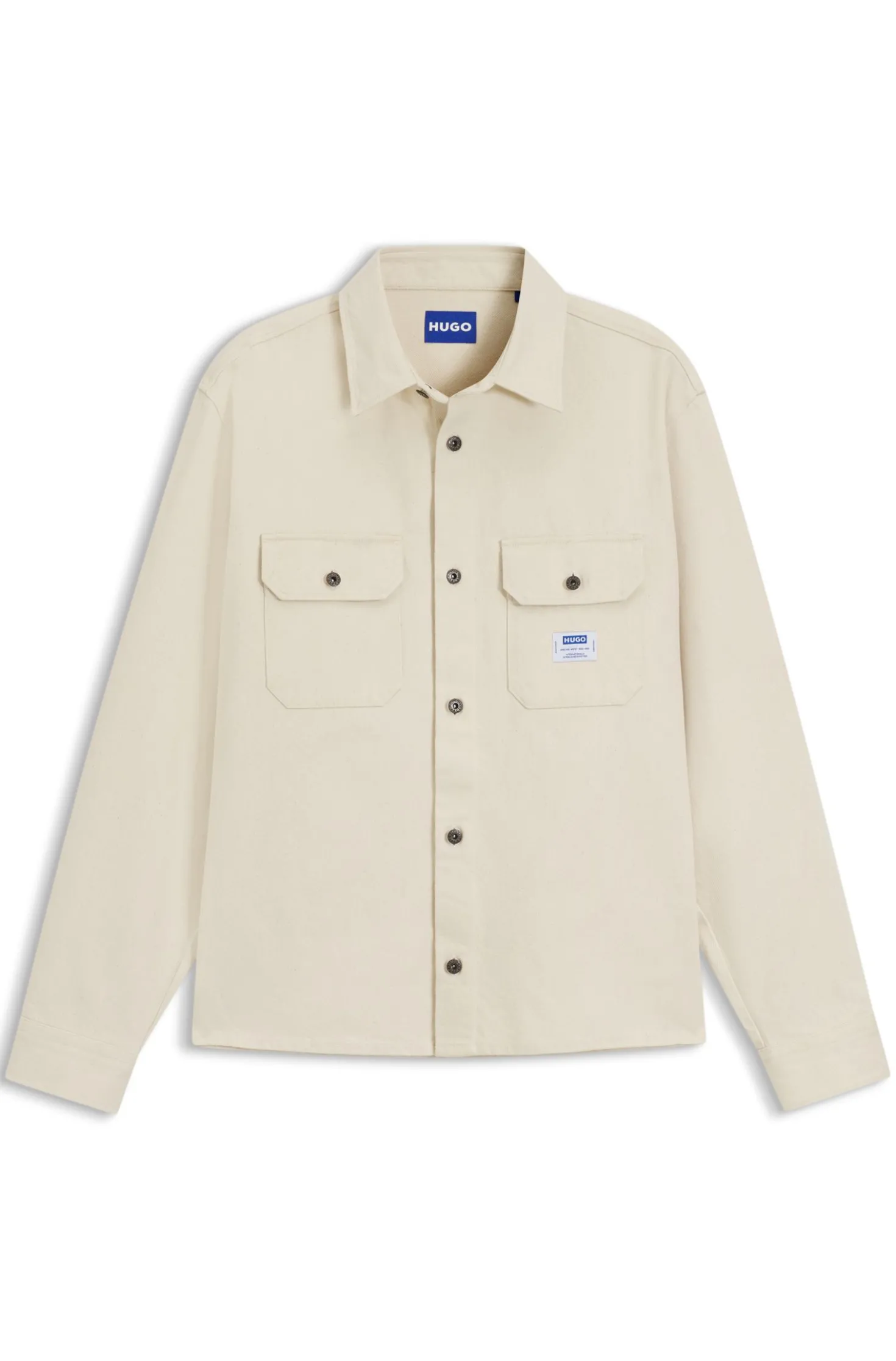 Oversized Overshirt aus ecru Denim