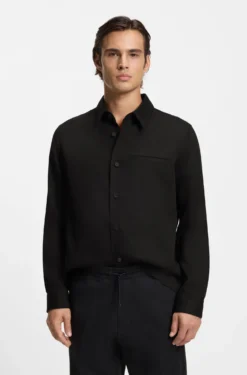 Oversized Overshirt aus softem Twill mit Seitentaschen