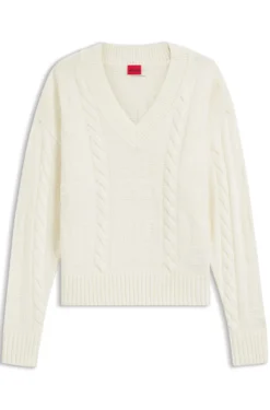 Oversized Pullover mit Zopfmuster