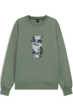 Oversized Sweatshirt aus Baumwoll-Mix mit Foto-Print