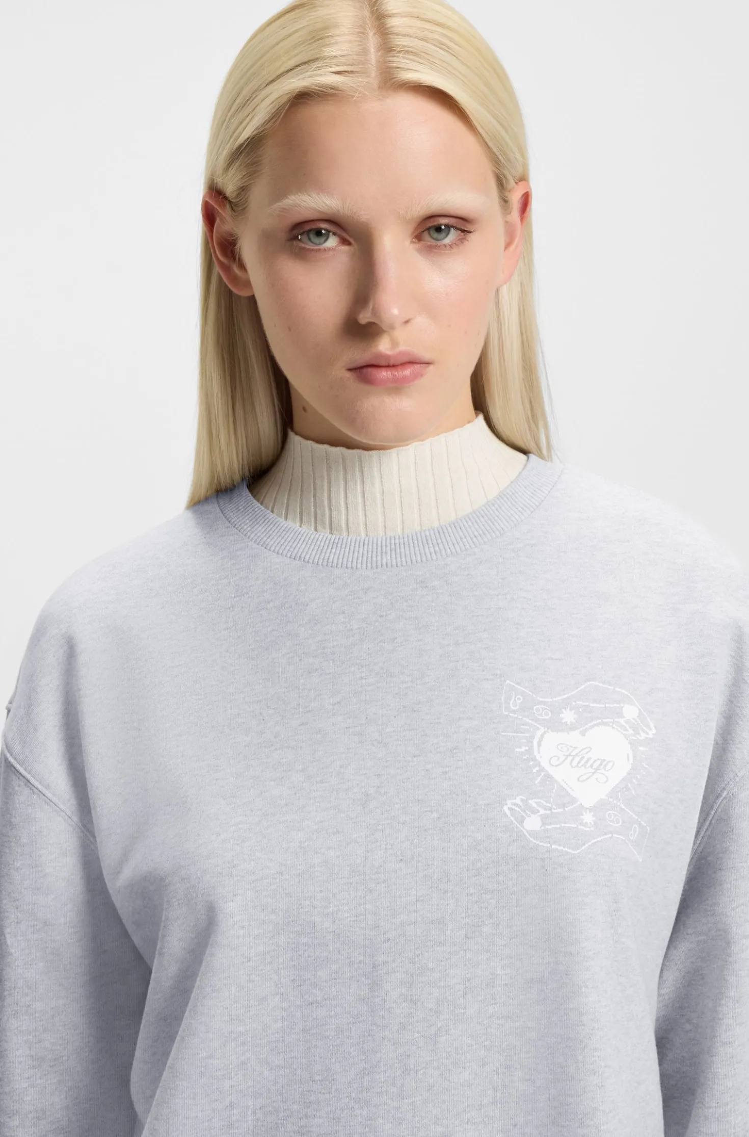 Oversized Sweatshirt aus Baumwoll-Terry mit Logo-Artwork