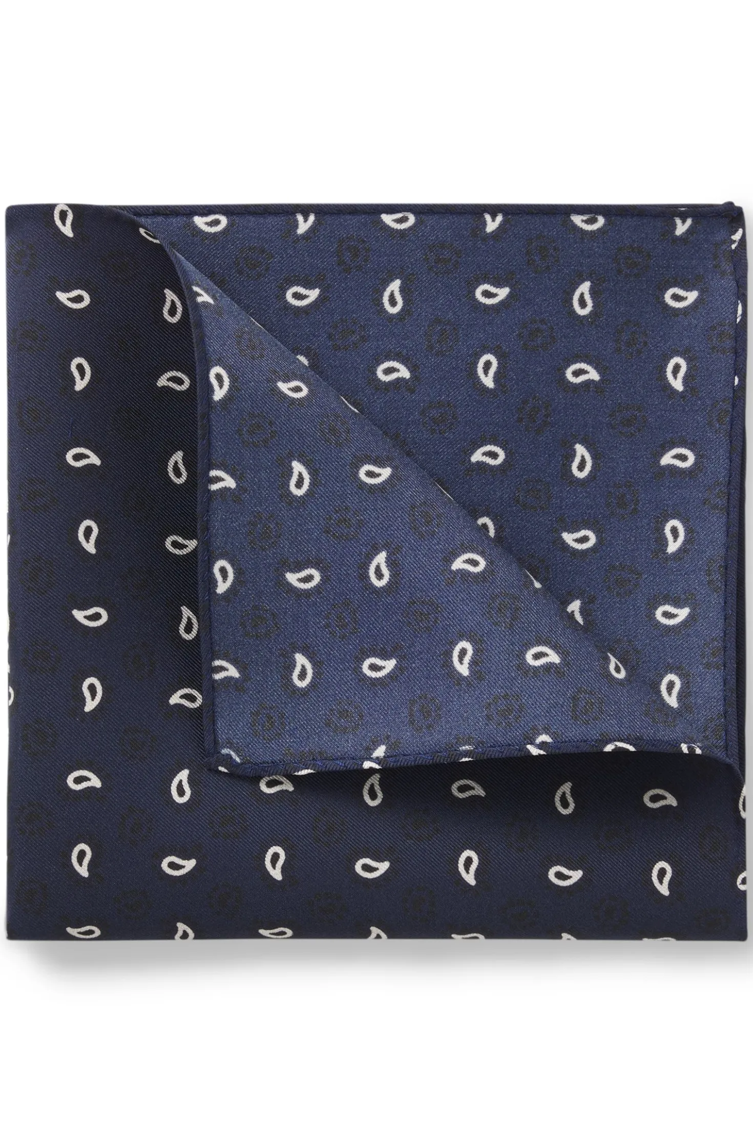 Patterned pocket square in pure silk