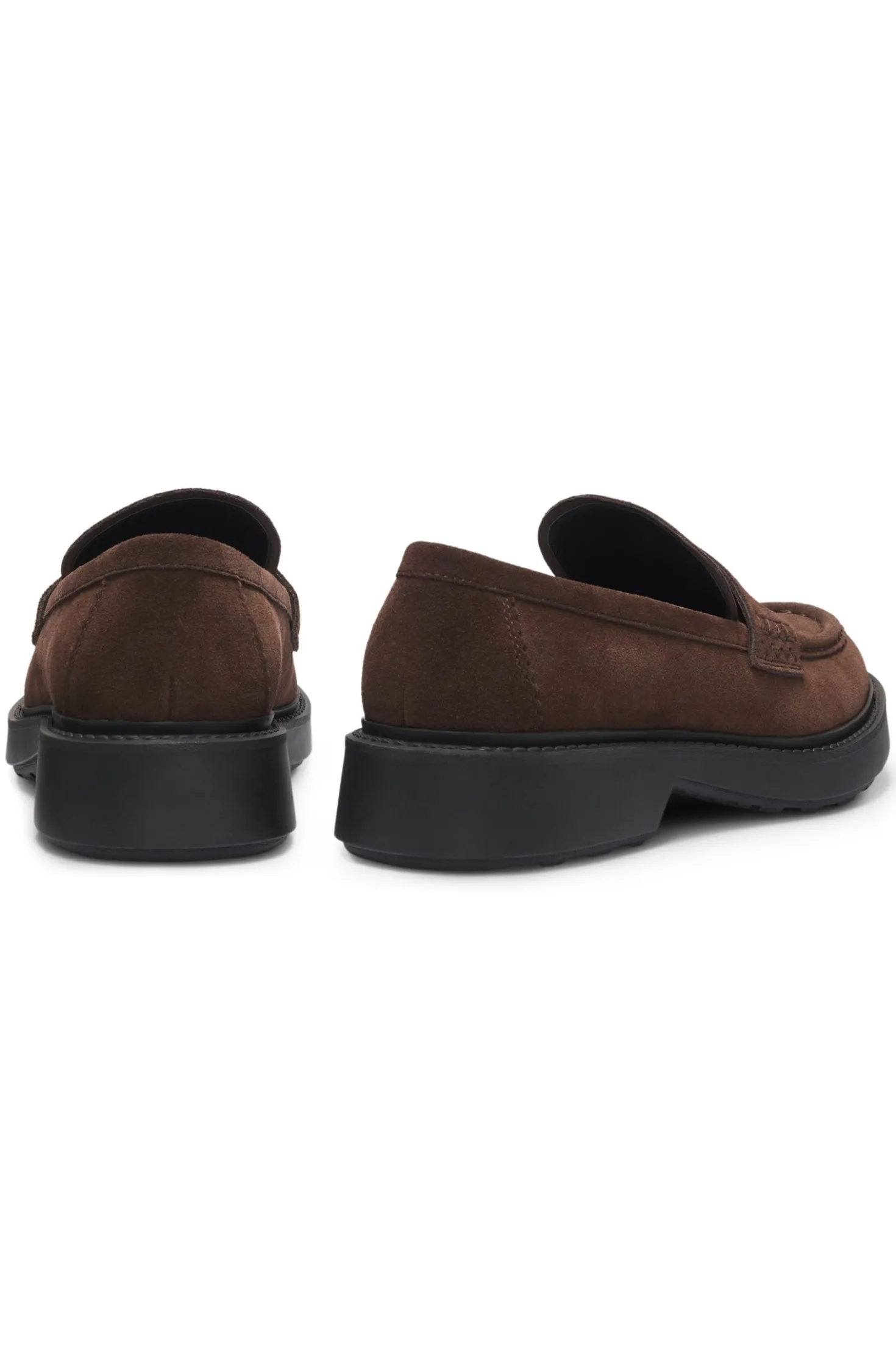 Penny-Loafers aus Veloursleder mit grober Gummisohle