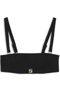 Plissé-Bandeau-Bikinitop mit Double-B-Monogramm