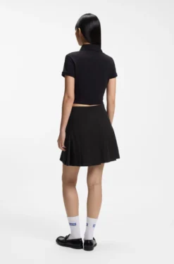 Plissee-Rock aus Stretch-Baumwolle mit integrierter Shorts