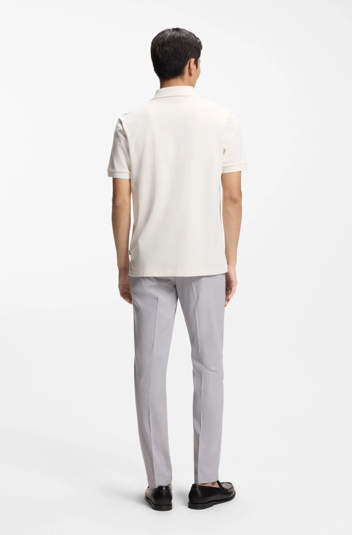 Poloshirt aus Baumwolle mit Blasen-Struktur