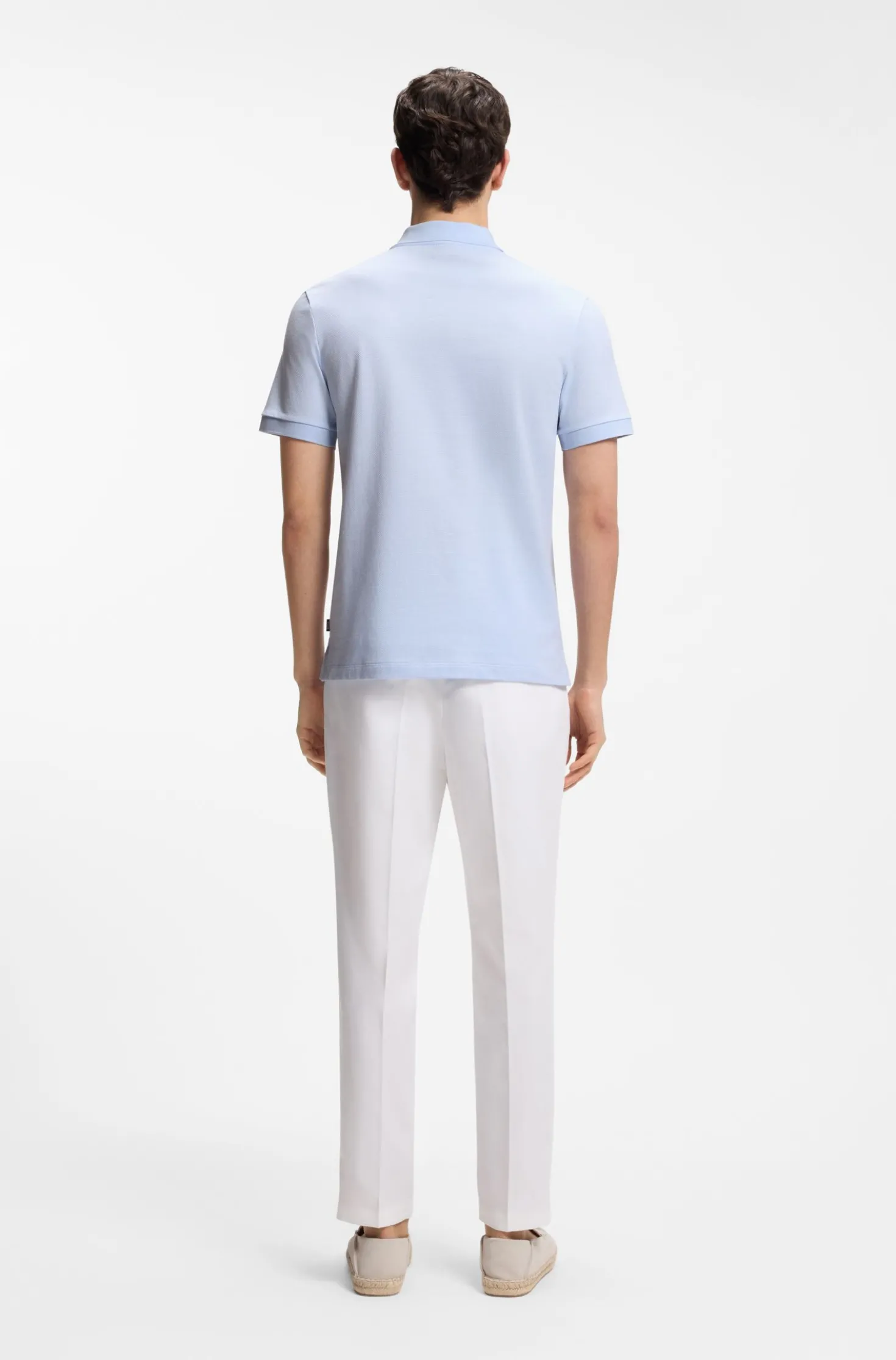 Poloshirt aus Baumwolle mit Blasen-Struktur