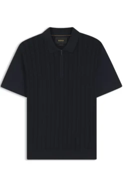 Poloshirt aus Baumwolle mit Seide und Reißverschluss am Kragen