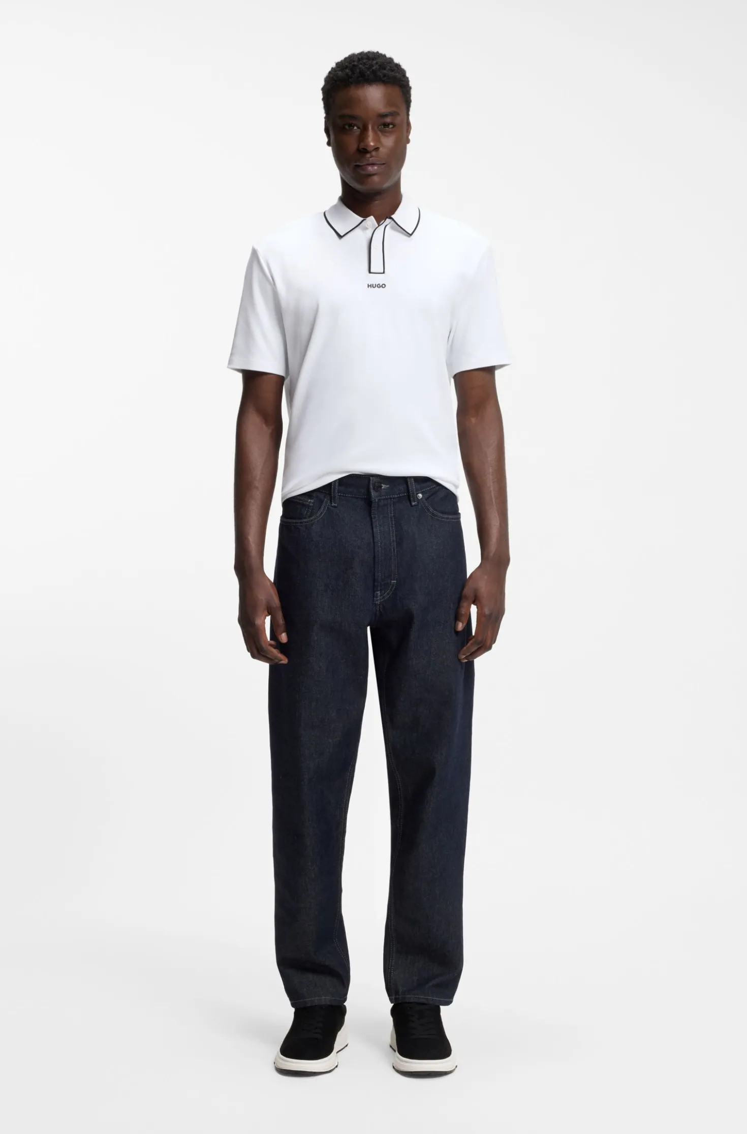 Poloshirt aus Baumwoll-Jersey mit Kontrastkanten