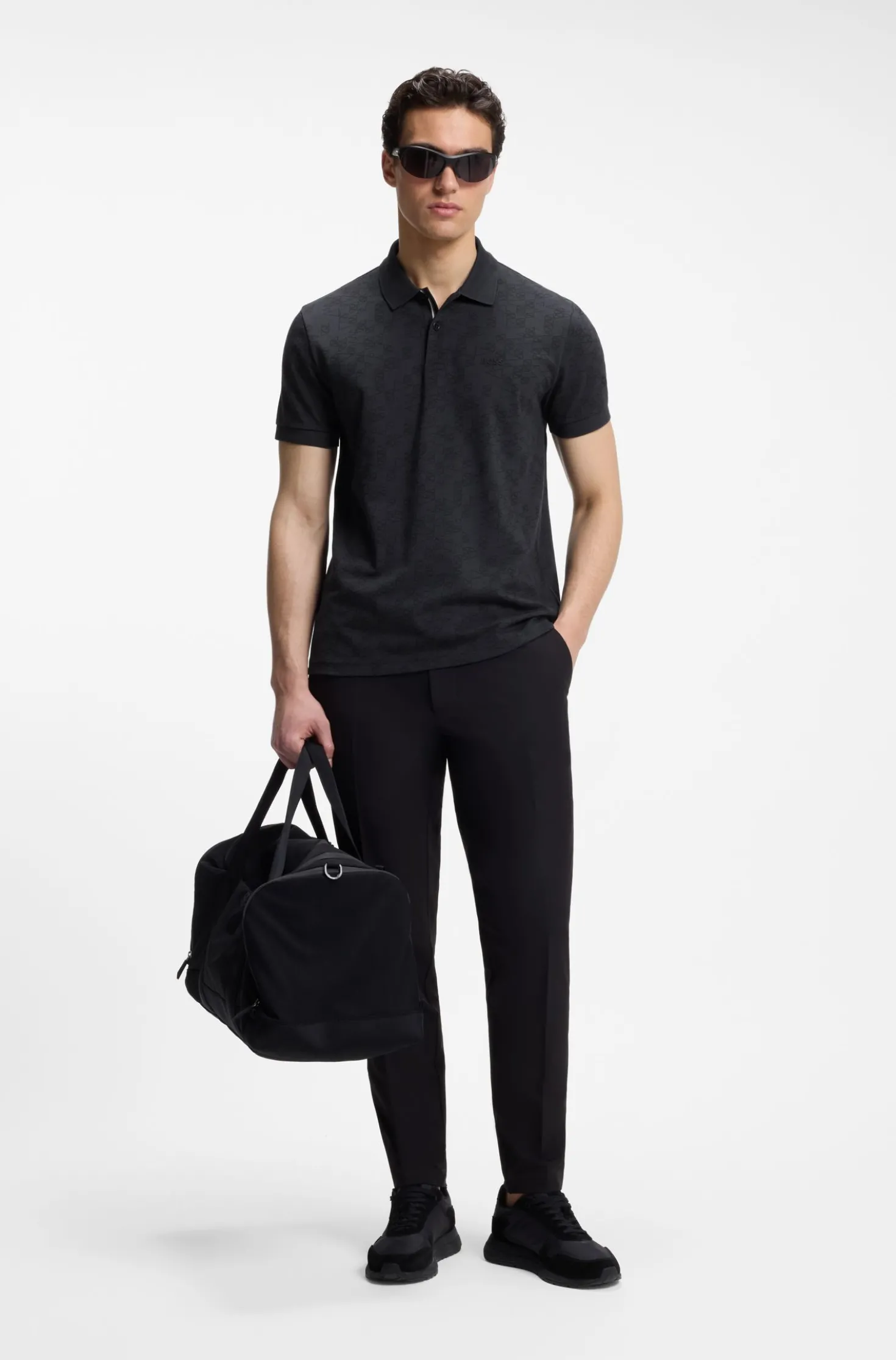 Poloshirt aus Baumwoll-Piqué mit Allover-Print