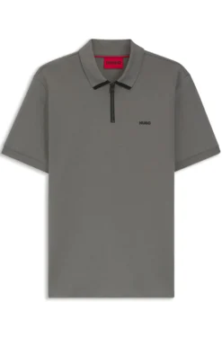Poloshirt aus Baumwoll-Piqué mit Reißverschluss am Ausschnitt