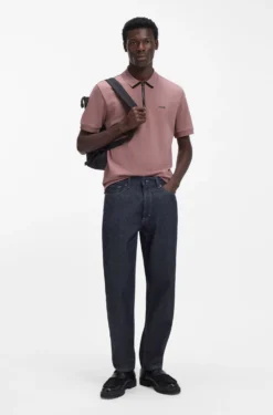 Poloshirt aus Baumwoll-Piqué mit Reißverschluss am Ausschnitt