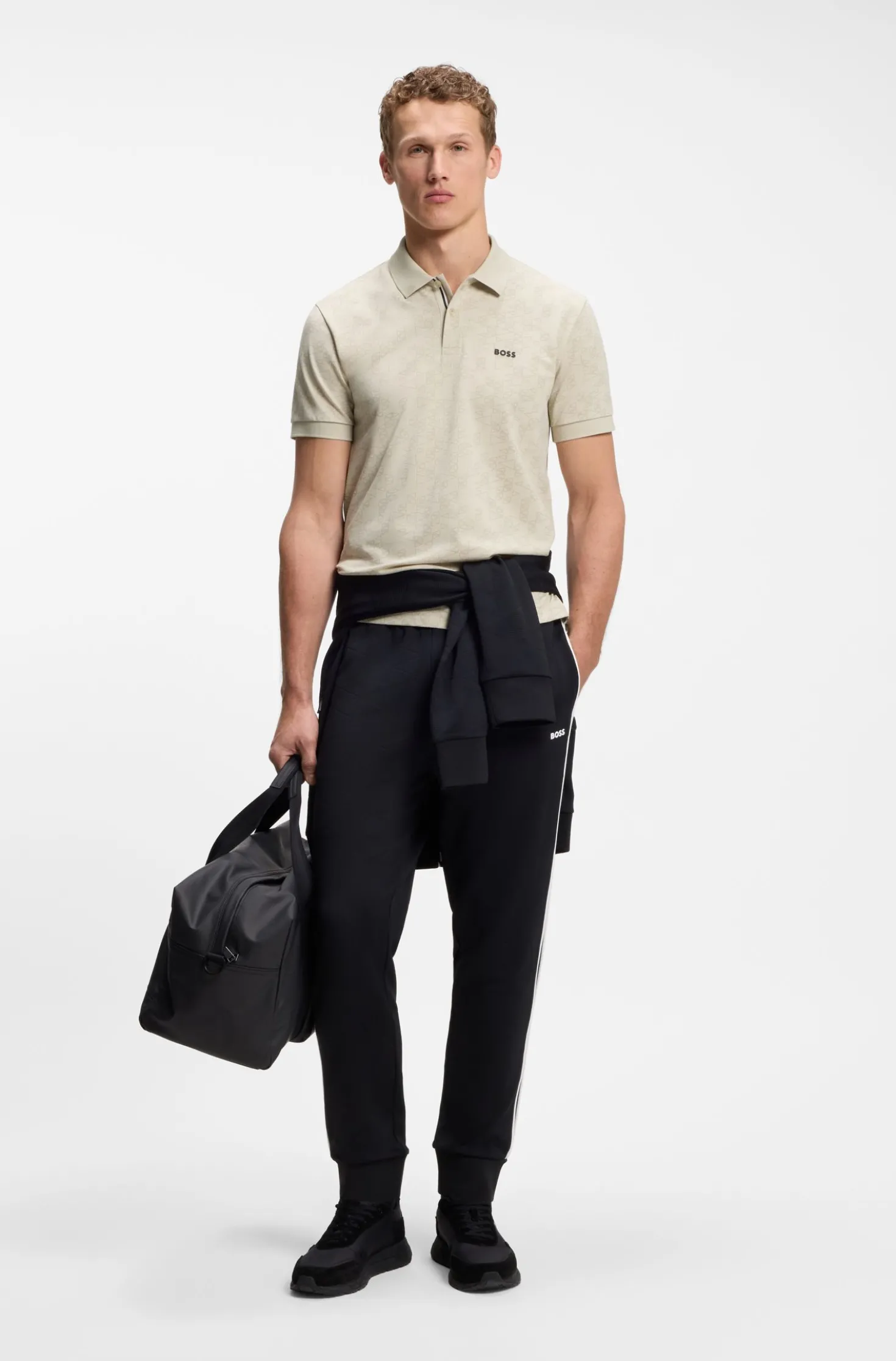 Poloshirt aus Baumwoll-Piqué mit Allover-Print