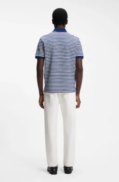 Poloshirt aus Baumwoll-Piqué mit Querstreifen