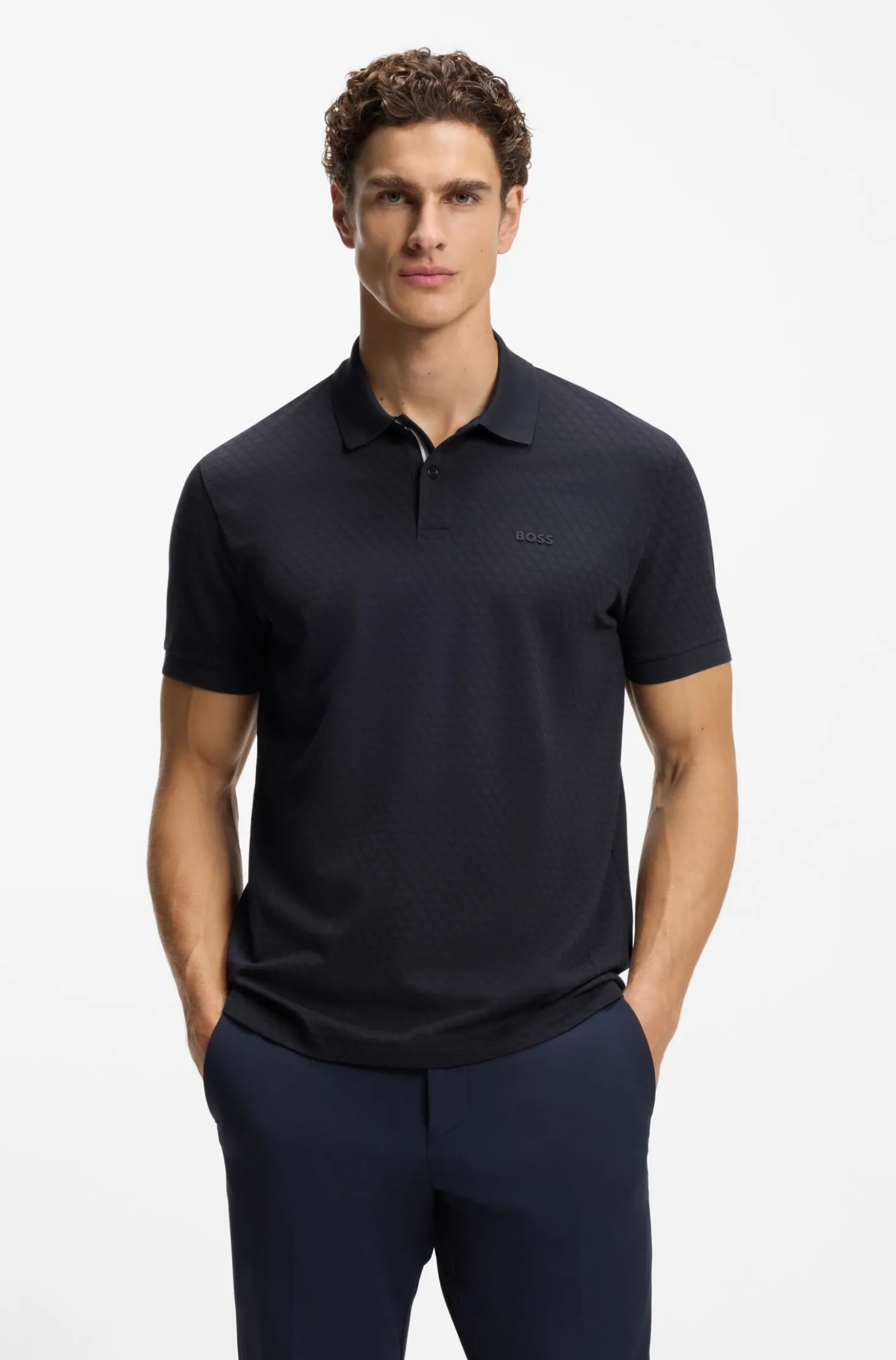 Poloshirt aus Baumwoll-Piqué mit Print-Muster