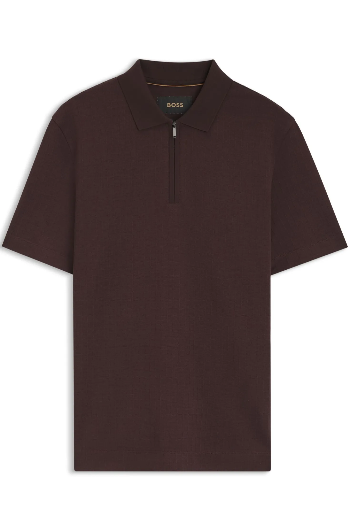 Poloshirt aus Baumwoll-Seiden-Mix mit Reißverschluss am Kragen