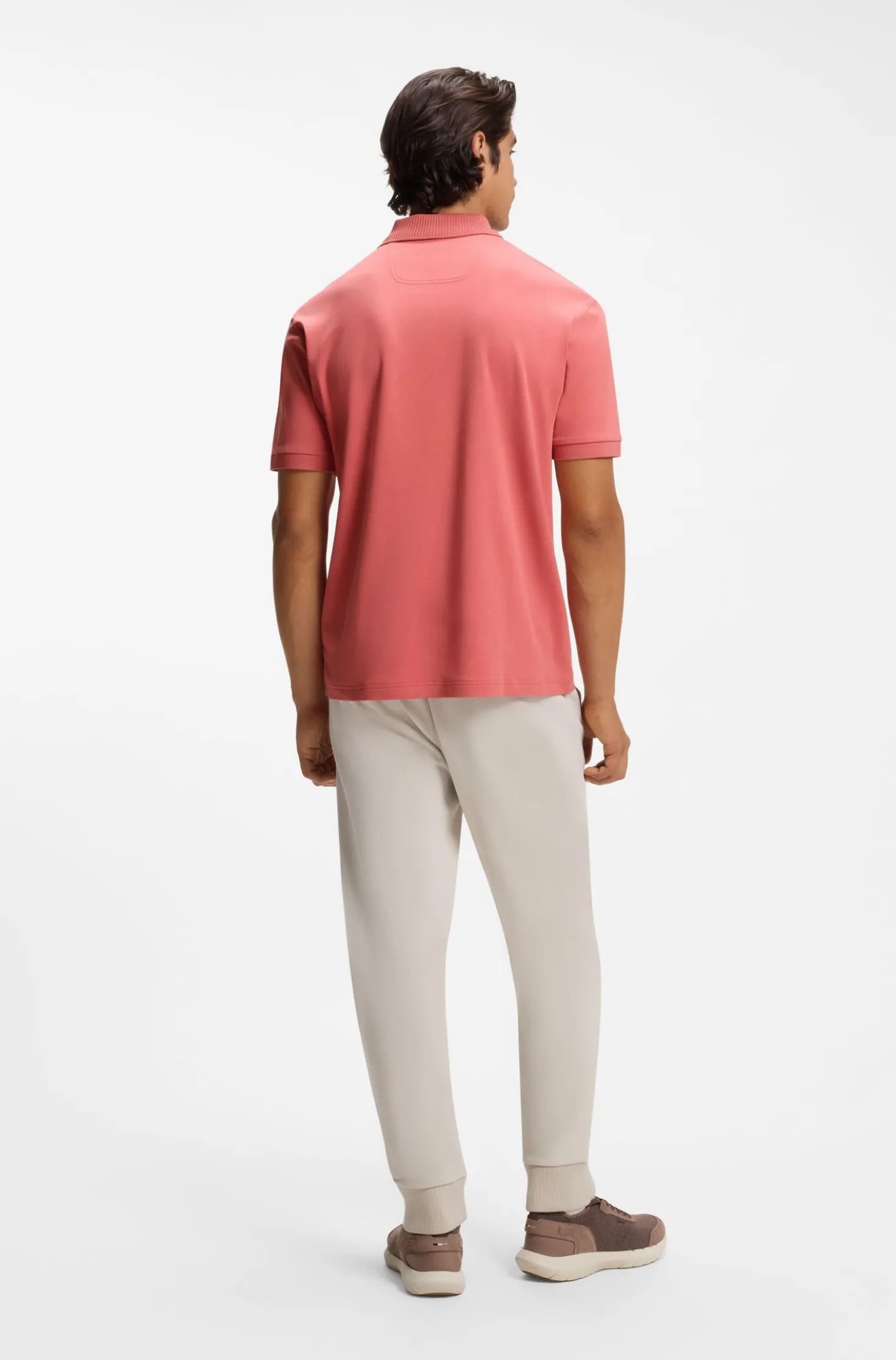 Poloshirt aus Interlock-Baumwolle mit gestreiften Details