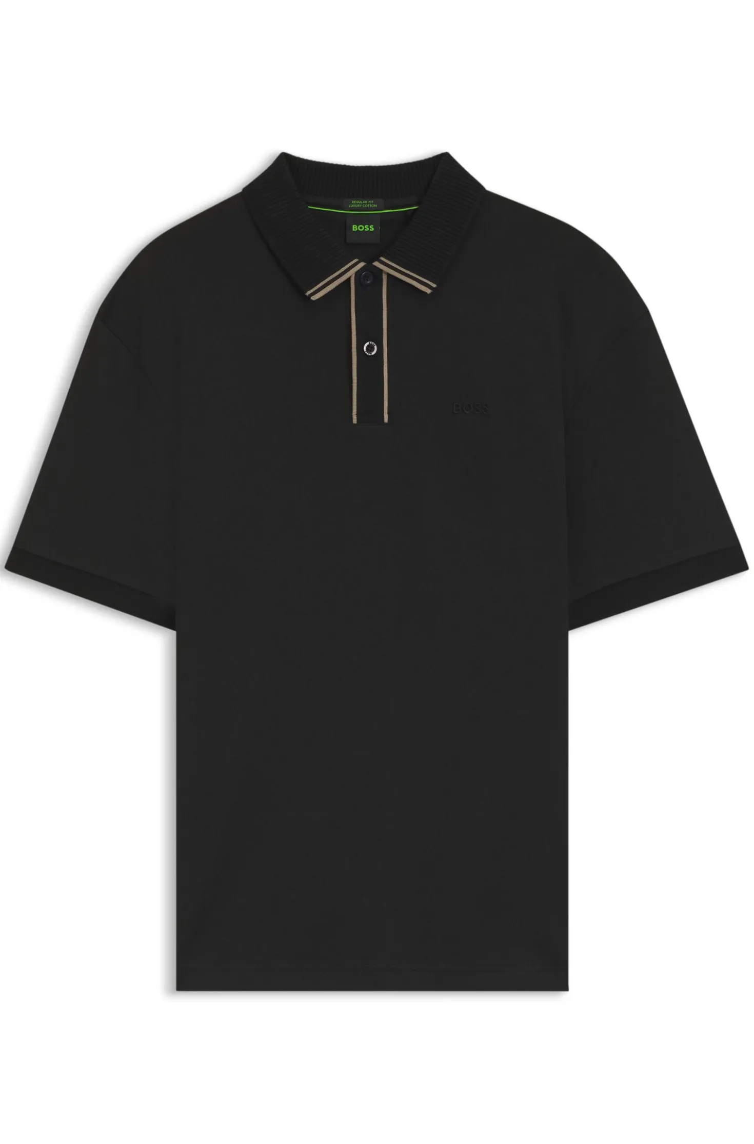 Poloshirt aus Interlock-Baumwolle mit gestreiften Details