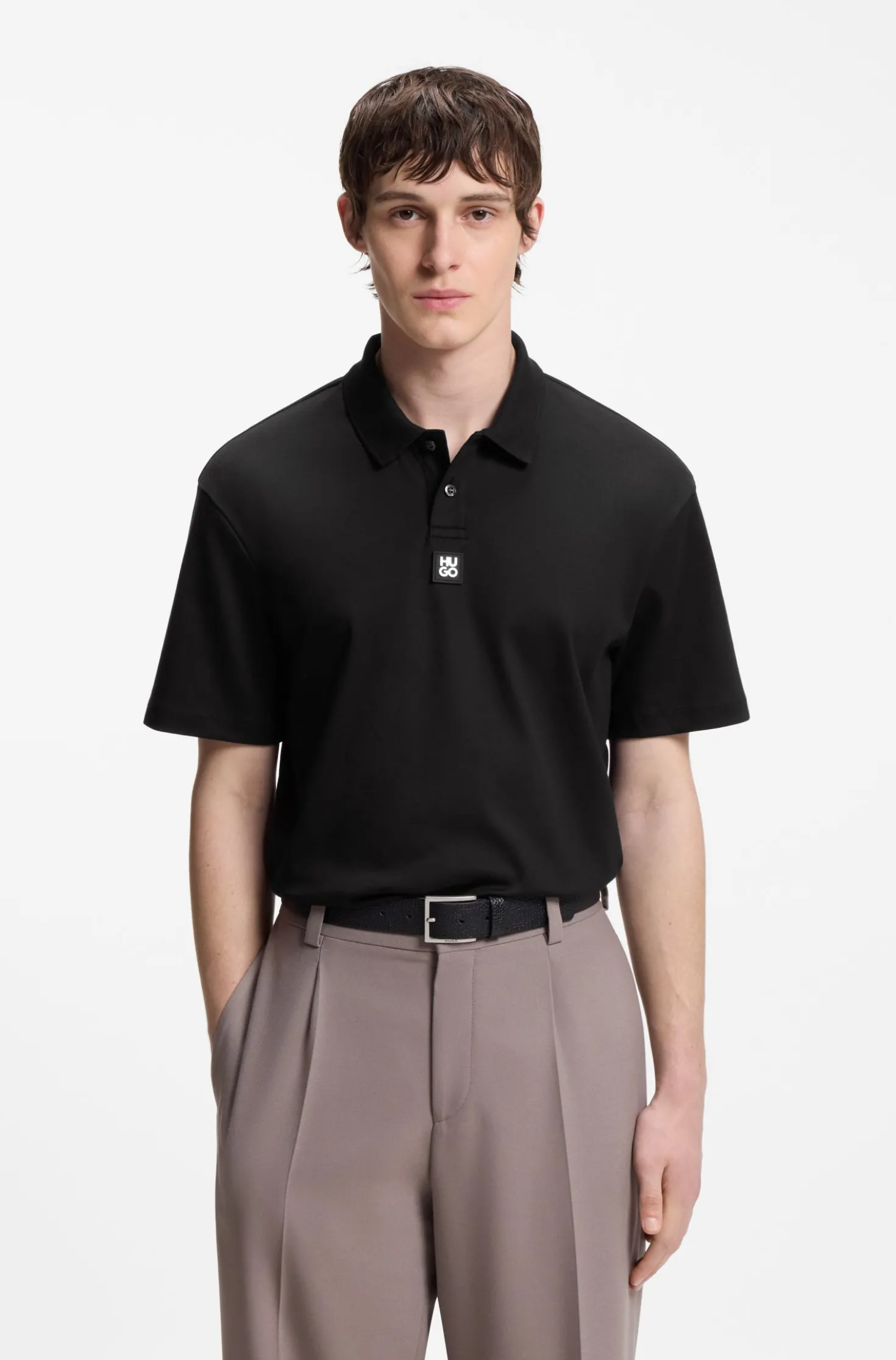 Poloshirt aus Interlock-Baumwolle mit Stack-Logo
