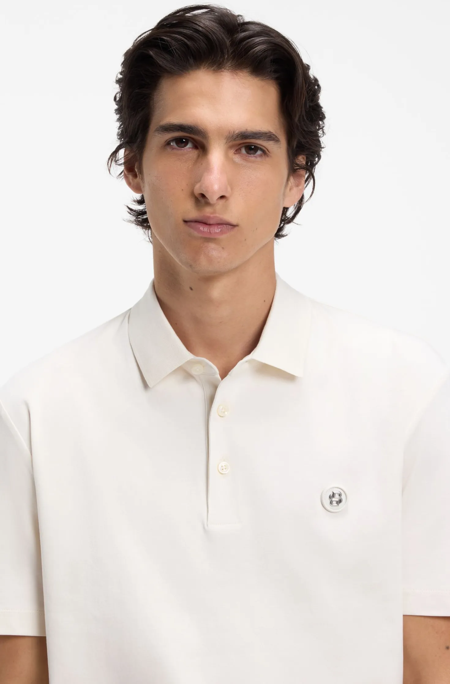 Poloshirt aus merzerisierter Baumwolle mit Double-B-Monogramm