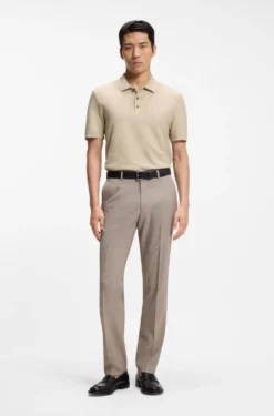 Poloshirt aus merzerisierter Baumwolle mit Panama-Webstruktur