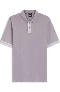 Poloshirt aus merzerisierter Baumwolle mit Streifen-Dessin